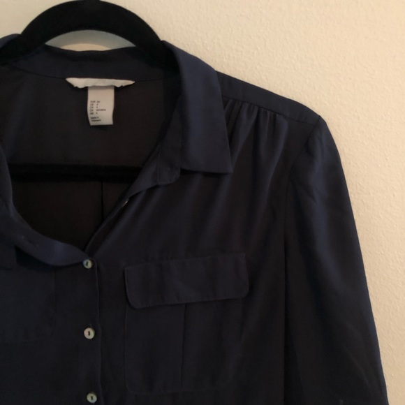 H&M Navy Blue Button Down - Picture 2 of 4